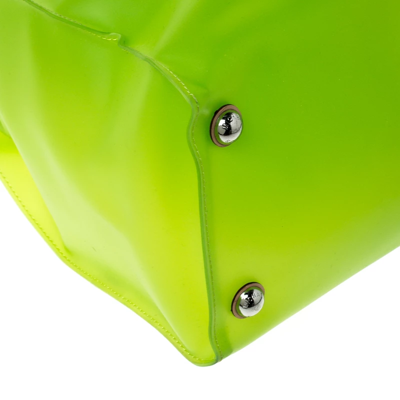 Michael Kors Neon Green PVC And Leather Frosted Hamilton Jelly Tote For Women - Image 10