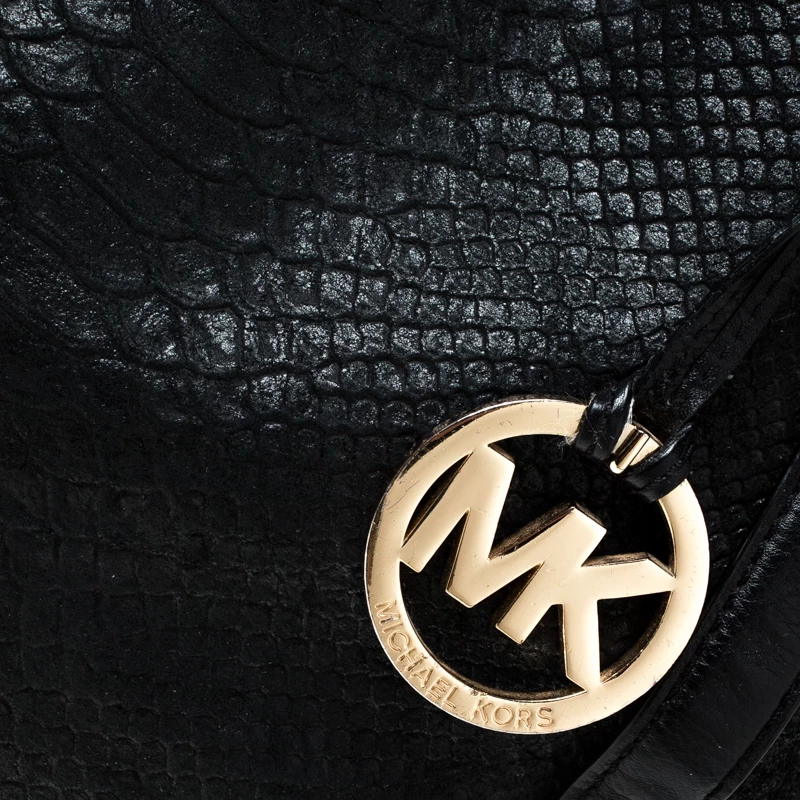 MICHAEL Michael Kors Black Python Embossed Leather Tote For Women - Image 5