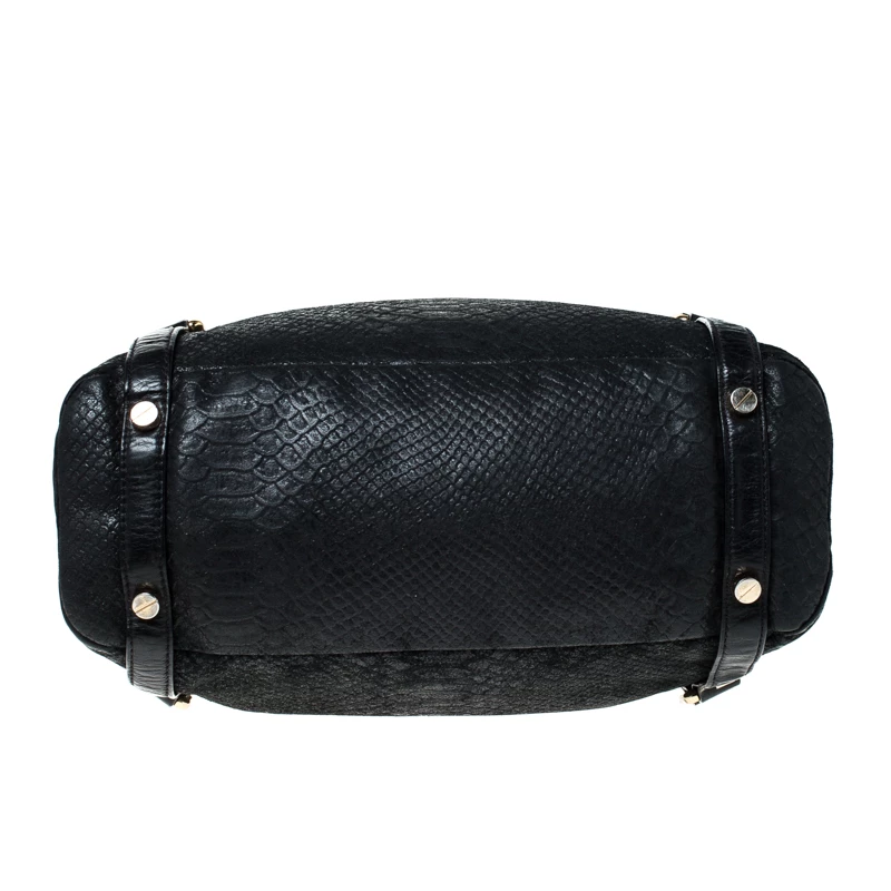 MICHAEL Michael Kors Black Python Embossed Leather Tote For Women - Image 6