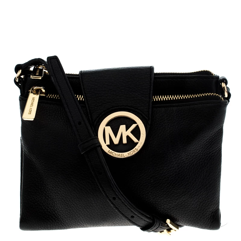 MICHAEL Michael Kors Black Leather Mini Crossbody Bag For Women