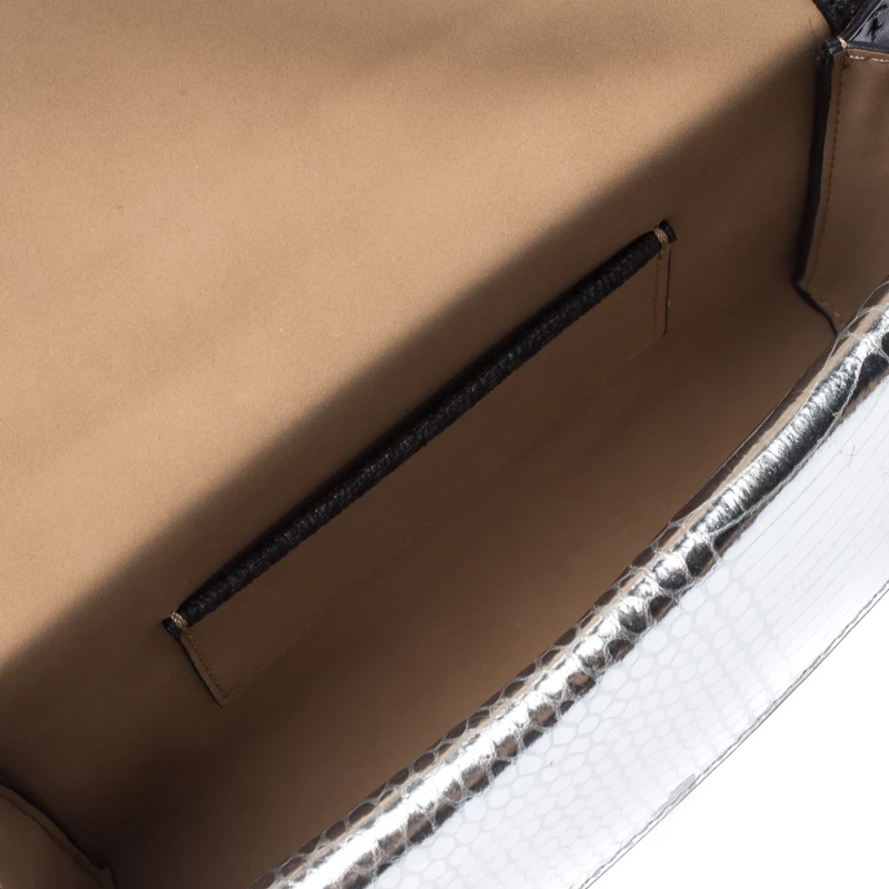 Michael Kors Black/Silver Signature Canvas And Python Embossed Leather Fanny Pack Belt Bag For Women - Image 7