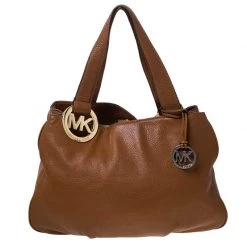 Michael Kors Tan Leather Falcon Charm Tote For Women