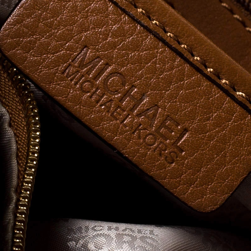 Michael Kors Tan Leather Falcon Charm Tote For Women - Image 8