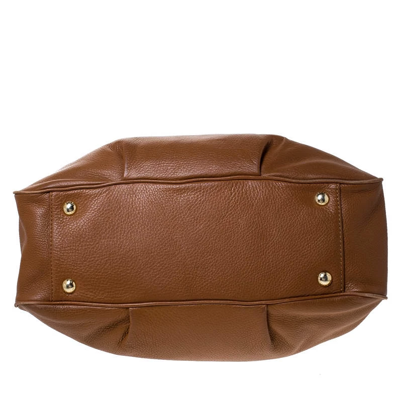 Michael Kors Tan Leather Falcon Charm Tote For Women - Image 6