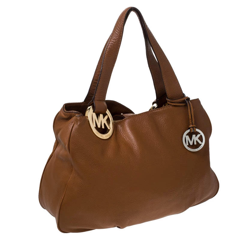 Michael Kors Tan Leather Falcon Charm Tote For Women - Image 3
