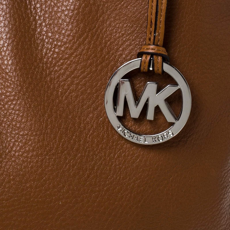 Michael Kors Tan Leather Falcon Charm Tote For Women - Image 5