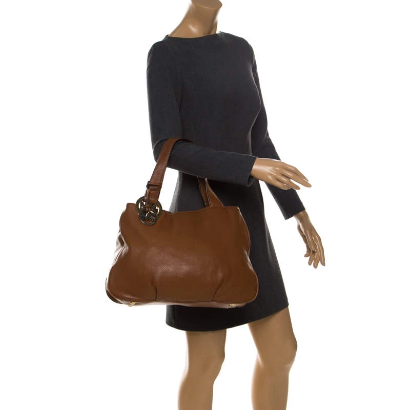 Michael Kors Tan Leather Falcon Charm Tote For Women - Image 2