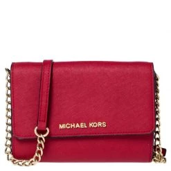 Michael Kors Red Leather Mini Crossbody Bag For Women