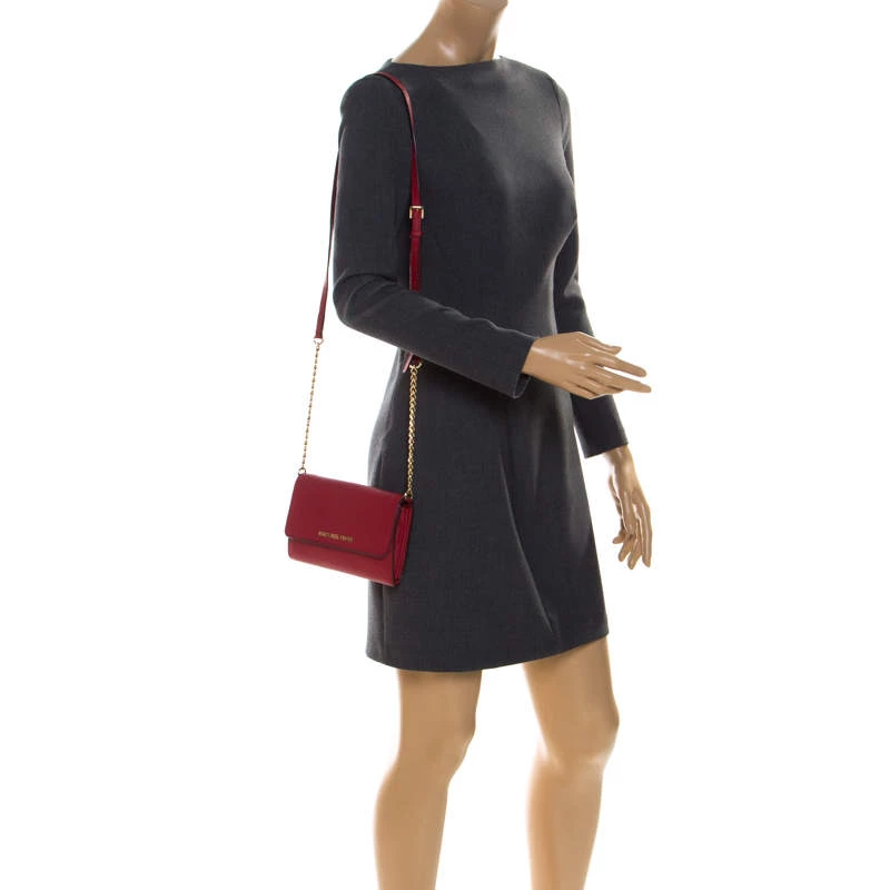 Michael Kors Red Leather Mini Crossbody Bag For Women - Image 2