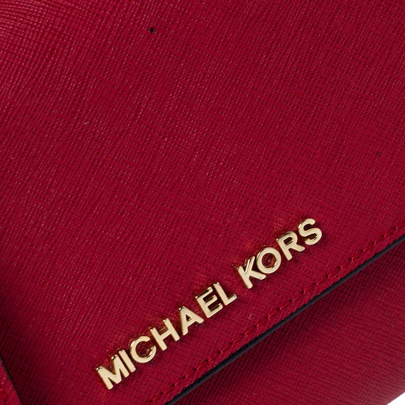 Michael Kors Red Leather Mini Crossbody Bag For Women - Image 5