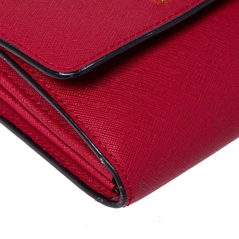 Michael Kors Red Leather Mini Crossbody Bag For Women - Image 10