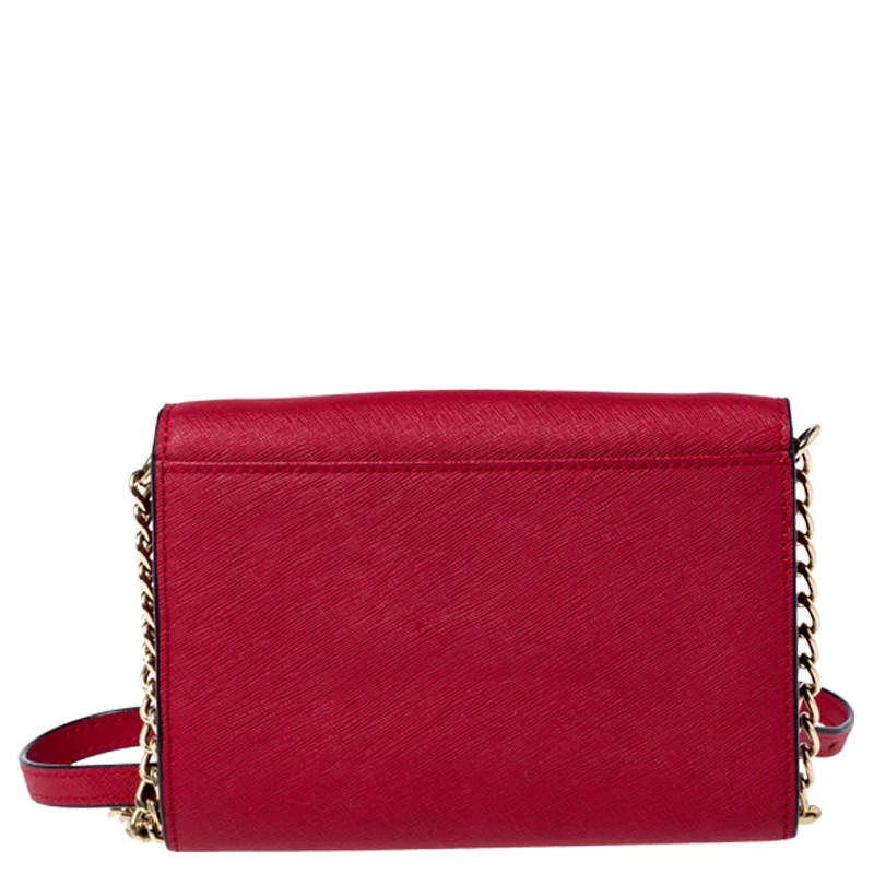 Michael Kors Red Leather Mini Crossbody Bag For Women - Image 4