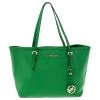 Michael Kors Green Saffiano Leather Jet Set Travel Tote For Women