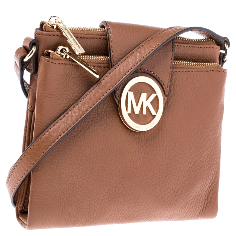 Michael Kors Tan Leather Crossbody Bag For Women - Image 3