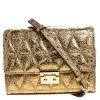 Michael Kors Metallic Gold Quilted Leather Crossbody Bag For Women