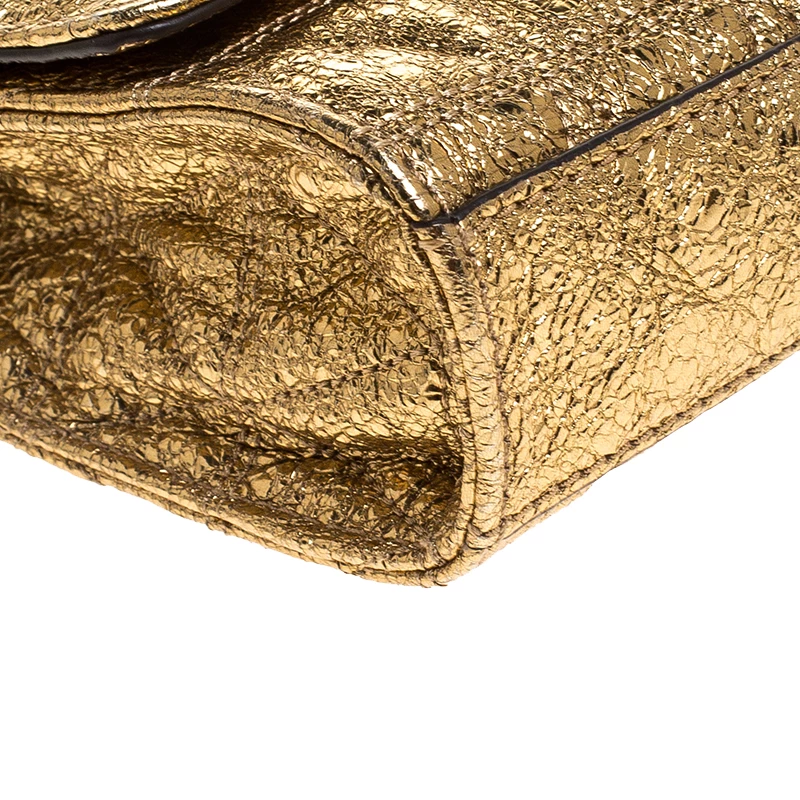 Michael Kors Metallic Gold Quilted Leather Crossbody Bag For Women - Image 10