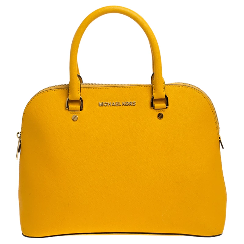 Michael Kors MICHAEL Micheal Kors Yellow Leather Cindy Dome Satchel For Women