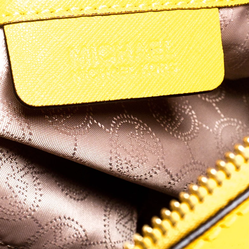 Michael Kors MICHAEL Micheal Kors Yellow Leather Cindy Dome Satchel For Women - Image 8