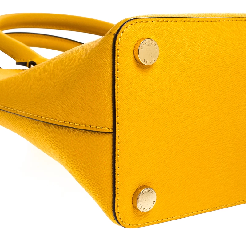 Michael Kors MICHAEL Micheal Kors Yellow Leather Cindy Dome Satchel For Women - Image 10