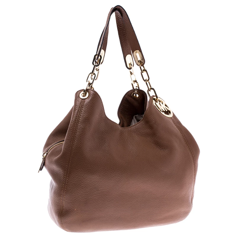 MICHAEL Michael Kors Brown Leather Fulton Shoulder Bag For Women - Image 3