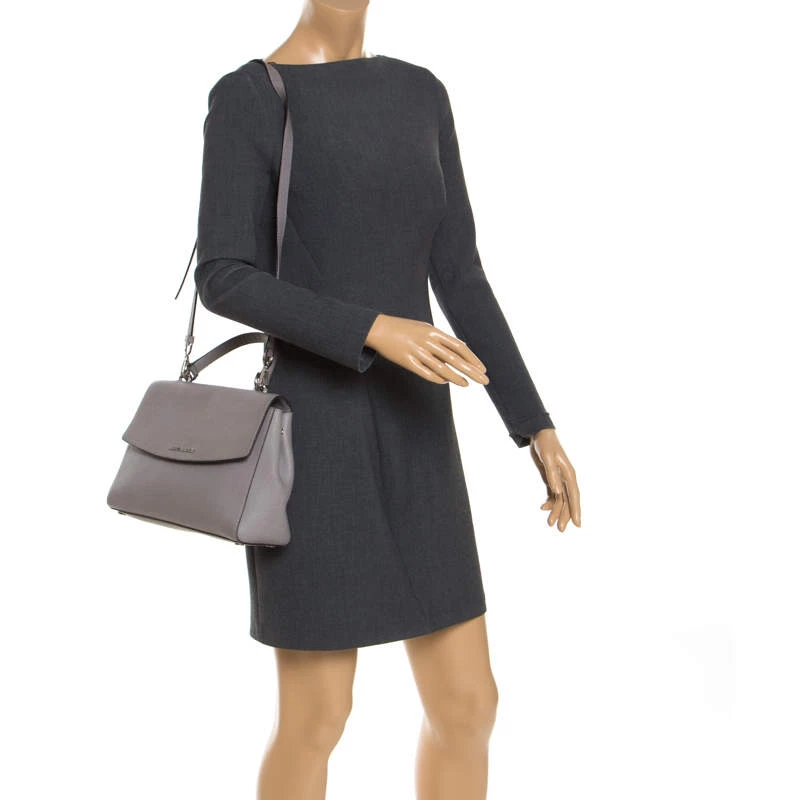 Michael Kors Grey Leather Ava Top Handle Bag For Women - Image 2