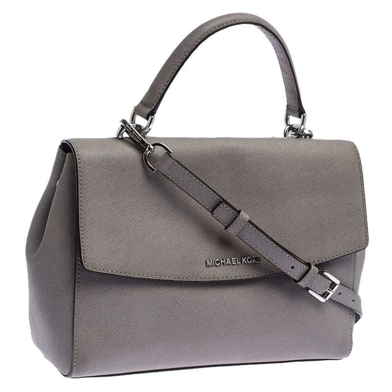 Michael Kors Grey Leather Ava Top Handle Bag For Women - Image 3