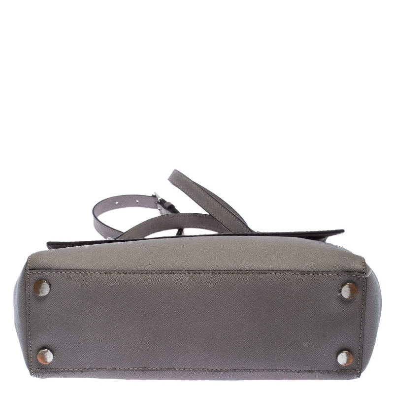 Michael Kors Grey Leather Ava Top Handle Bag For Women - Image 6