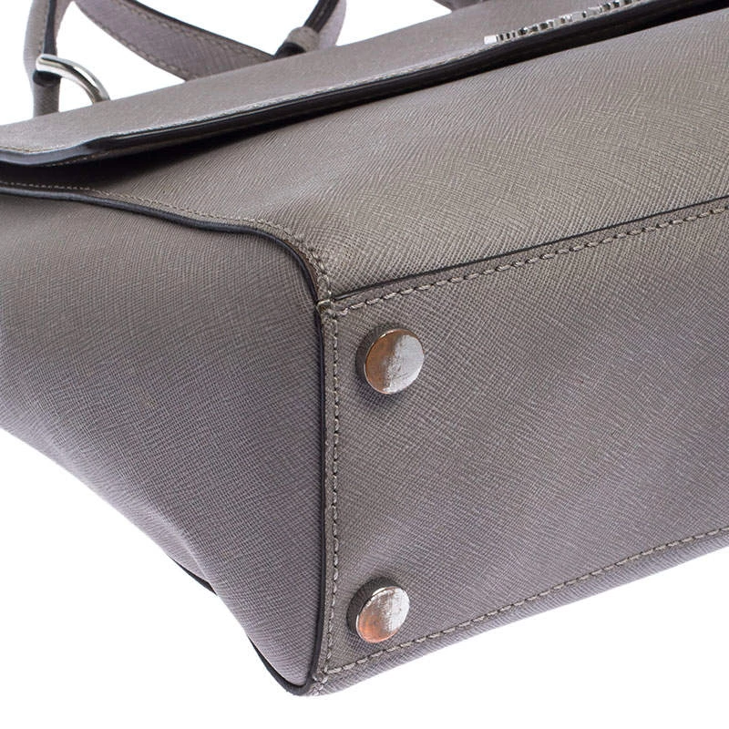 Michael Kors Grey Leather Ava Top Handle Bag For Women - Image 10