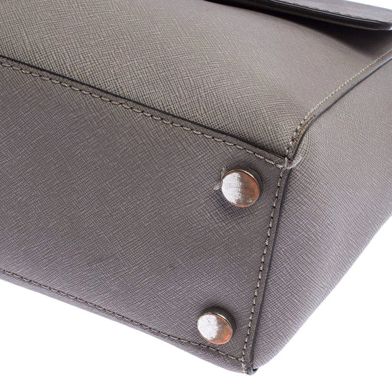 Michael Kors Grey Leather Ava Top Handle Bag For Women - Image 11