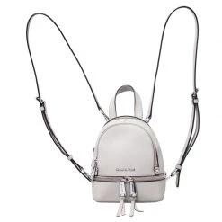 Michael Kors Grey Leather Rhea Backpack For Women