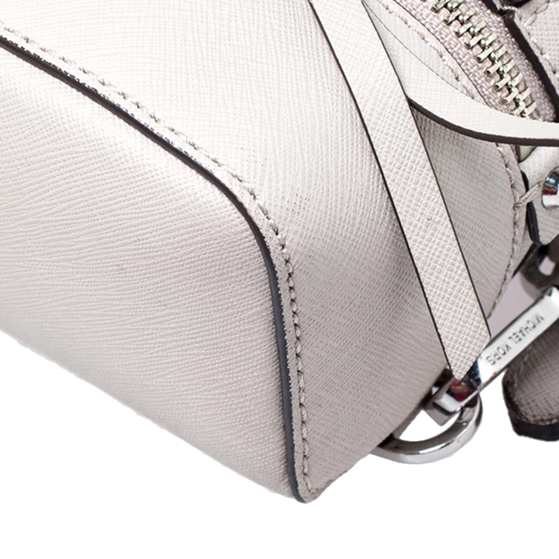 Michael Kors Grey Leather Rhea Backpack For Women - Image 11