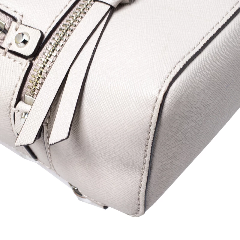 Michael Kors Grey Leather Rhea Backpack For Women - Image 10