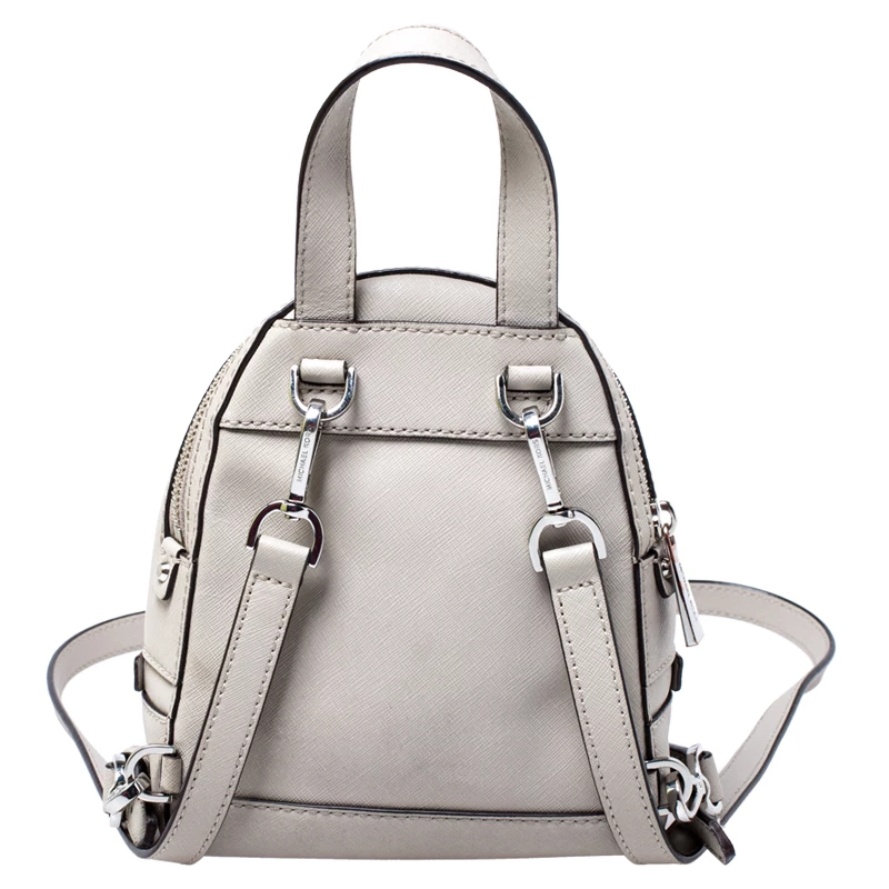 Michael Kors Grey Leather Rhea Backpack For Women - Image 4