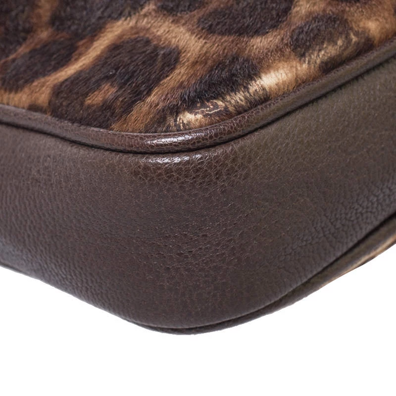 Michael Kors Leopard Print Calf Hair Ginny Camera Crossbody For Women - Image 10