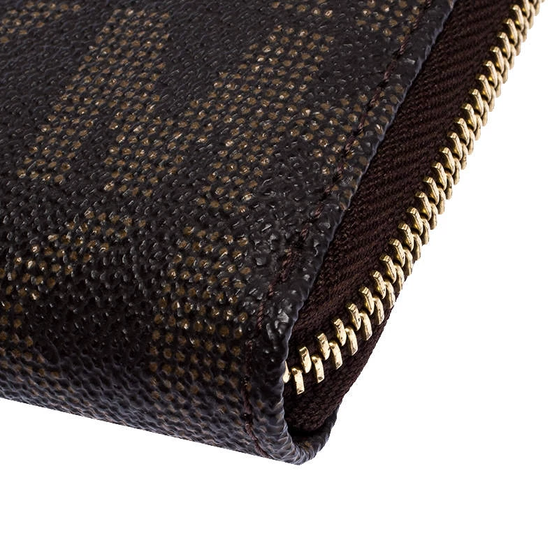 Michael Kors Brown Signature Leather Zip Around Continental Wallet For Women - Image 10