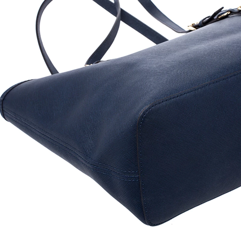 Michael Kors Navy Blue Saffiano Leather Small Jet Set Travel Tote For Women - Image 12