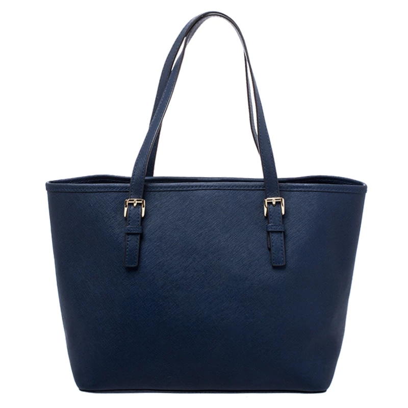 Michael Kors Navy Blue Saffiano Leather Small Jet Set Travel Tote For Women - Image 4