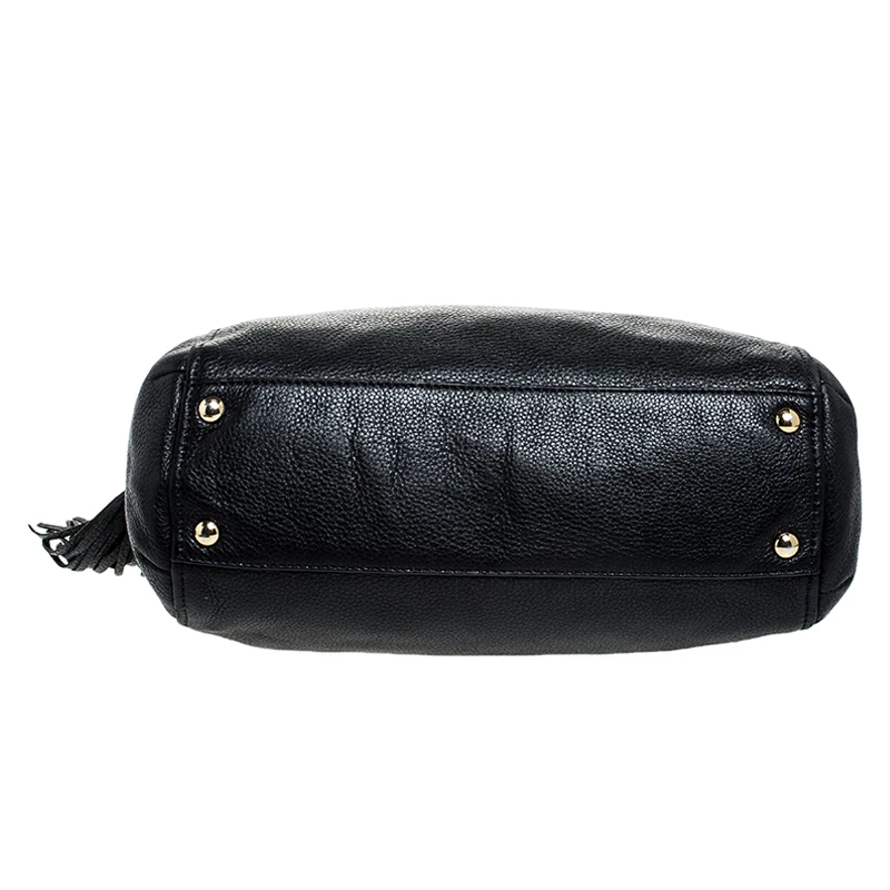 Michael Kors Black Leather Bedford Tassel Shoulder Bag For Women - Image 6