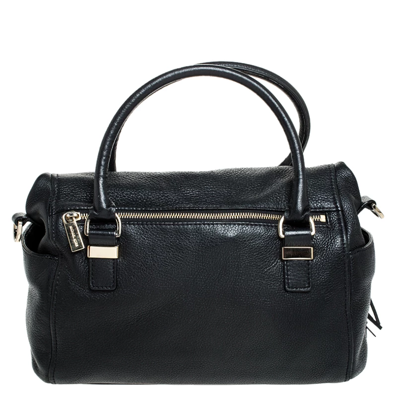 Michael Kors Black Leather Bedford Tassel Shoulder Bag For Women - Image 4