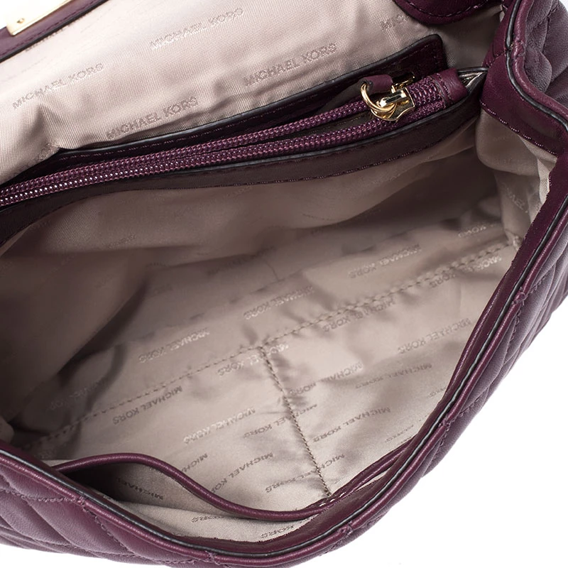 Michael Kors Burgundy Quilted Leather Sloan Chain Shoulder Bag For Women - Image 7