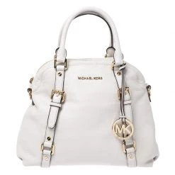 MICHAEL Michael Kors Cream Leather Bedford Satchel For Women