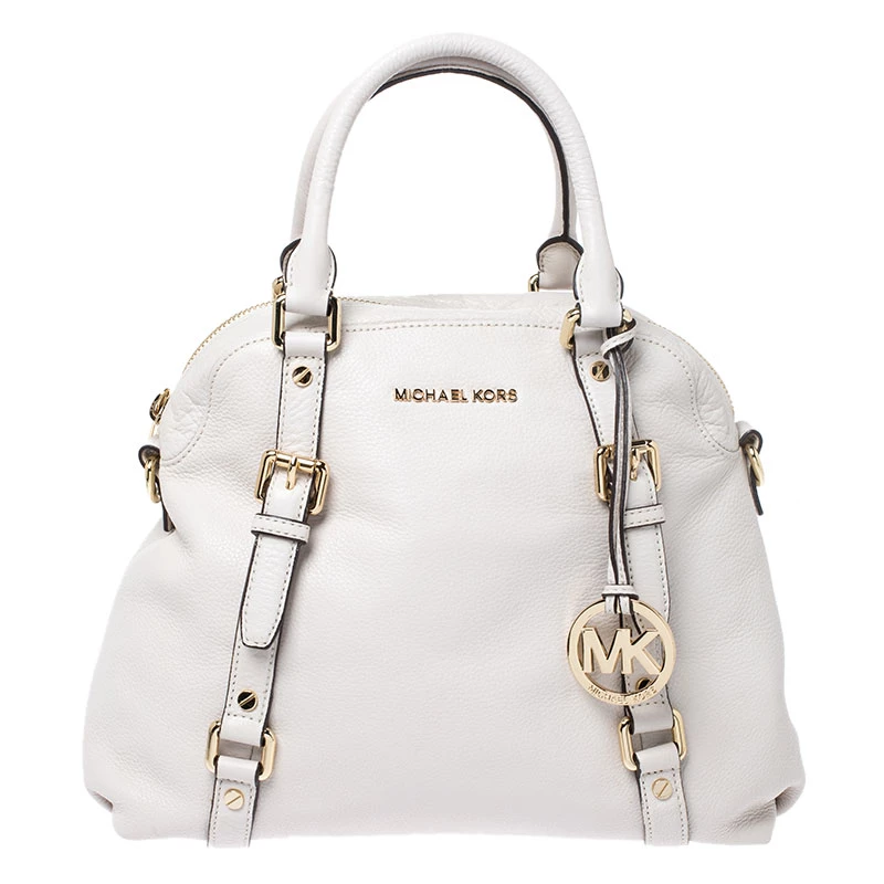 MICHAEL Michael Kors Cream Leather Bedford Satchel For Women