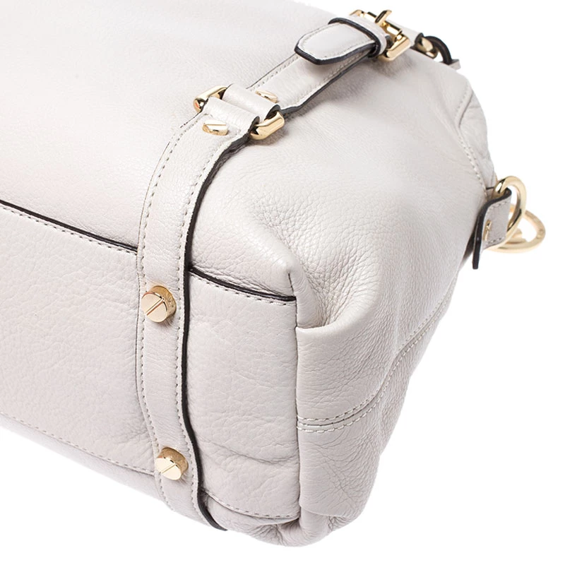 MICHAEL Michael Kors Cream Leather Bedford Satchel For Women - Image 11