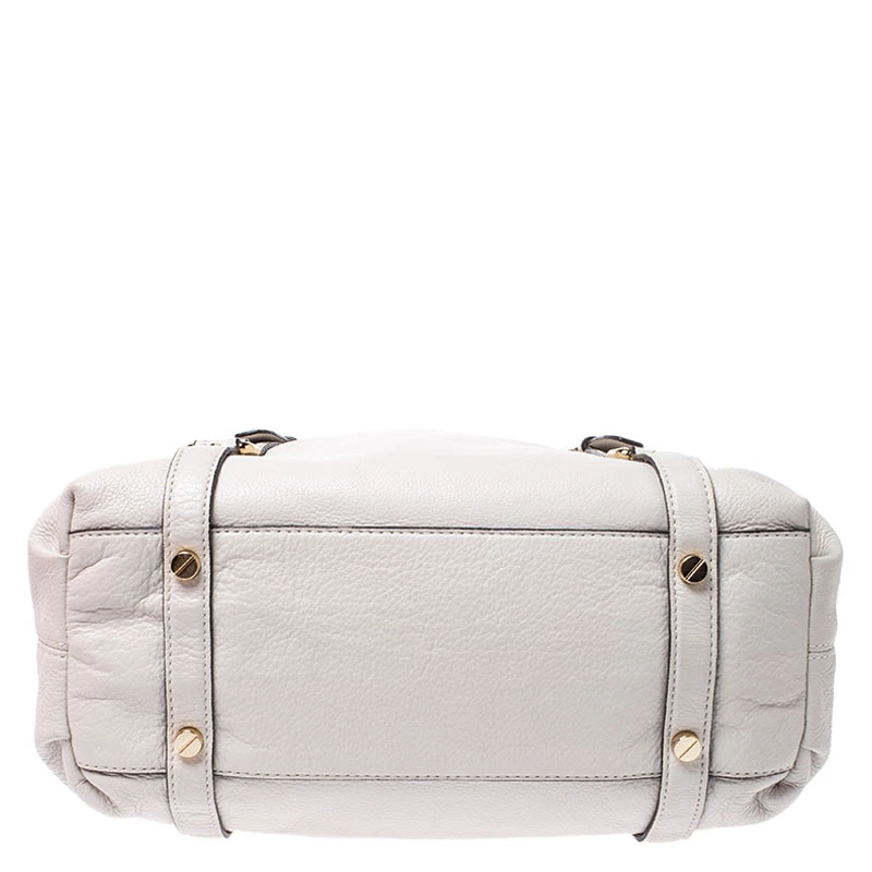 MICHAEL Michael Kors Cream Leather Bedford Satchel For Women - Image 6