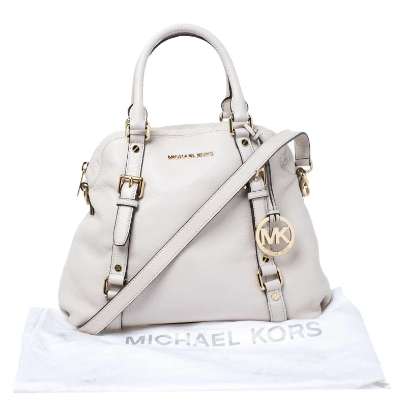 MICHAEL Michael Kors Cream Leather Bedford Satchel For Women - Image 9