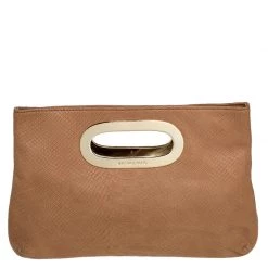 MICHAEL Michael Kors Beige Embossed Leather Berkley Clutch For Women