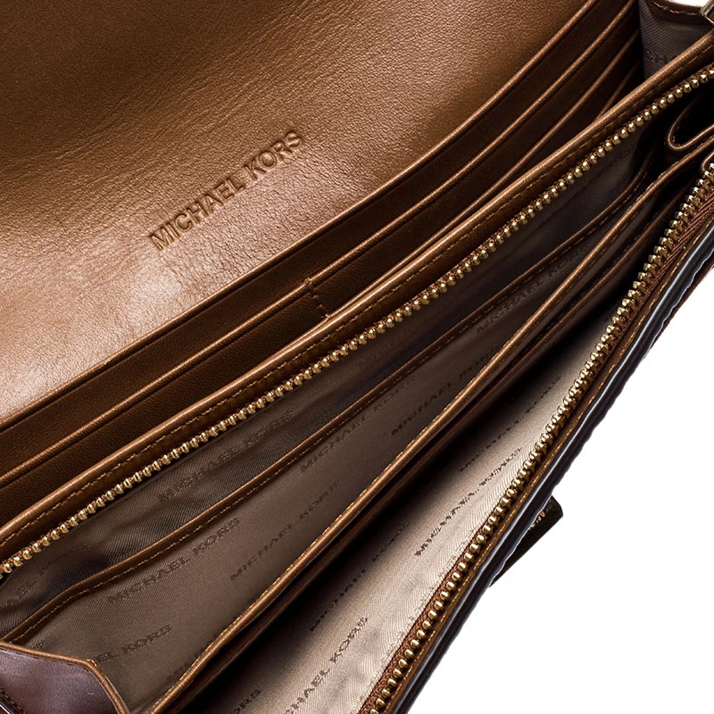 Michael Kors Tan Leather Karson Wallet For Women - Image 2
