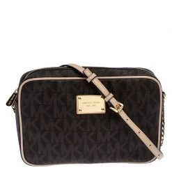 Michael Kors Brown Signature Camera Jet Set Crossbody Bag For Women