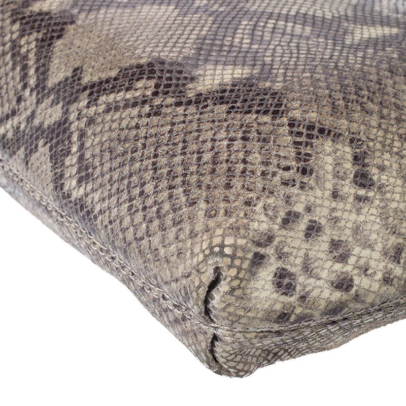 Michael Kors Green/Black Python Embossed Suede Chain Tote For Women - Image 11