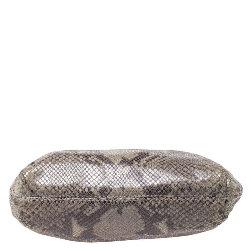 Michael Kors Green/Black Python Embossed Suede Chain Tote For Women - Image 6